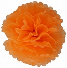 Бумажный помпон Оранжевый (25 см)
